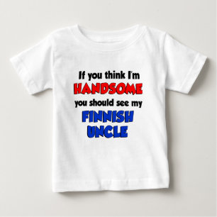 T-shirt Pour Bébé Je suis un beau oncle finlandais