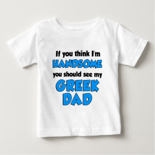 T-shirt Pour Bébé Je suis un beau père grec