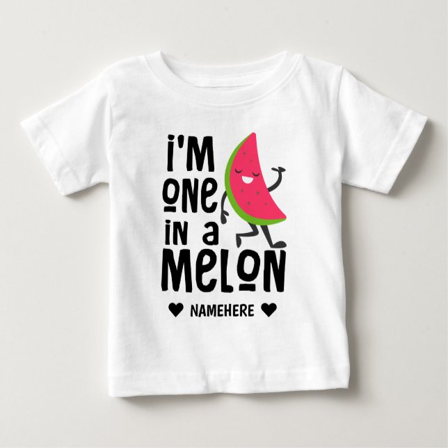 T-shirt Pour Bébé Je suis un dans un Melon (Devant)