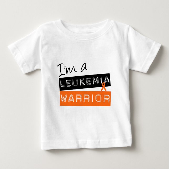 T-shirt Pour Bébé Je suis un GUERRIER v2 de leucémie (Devant)