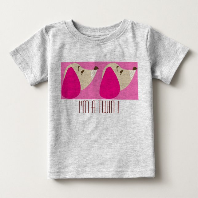 T-shirt Pour Bébé Je suis un jumeau ! (Devant)