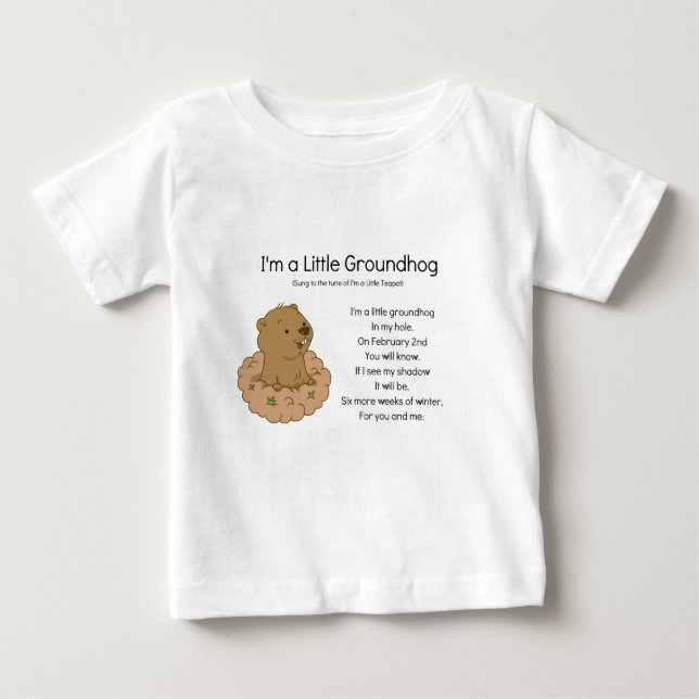 T-shirt Pour Bébé Je suis un petit Groundhog (Devant)