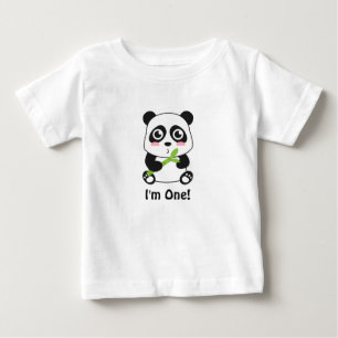 T-shirt Pour Bébé Je suis Un, Premier Anniversaire, Bébé Panda Migno