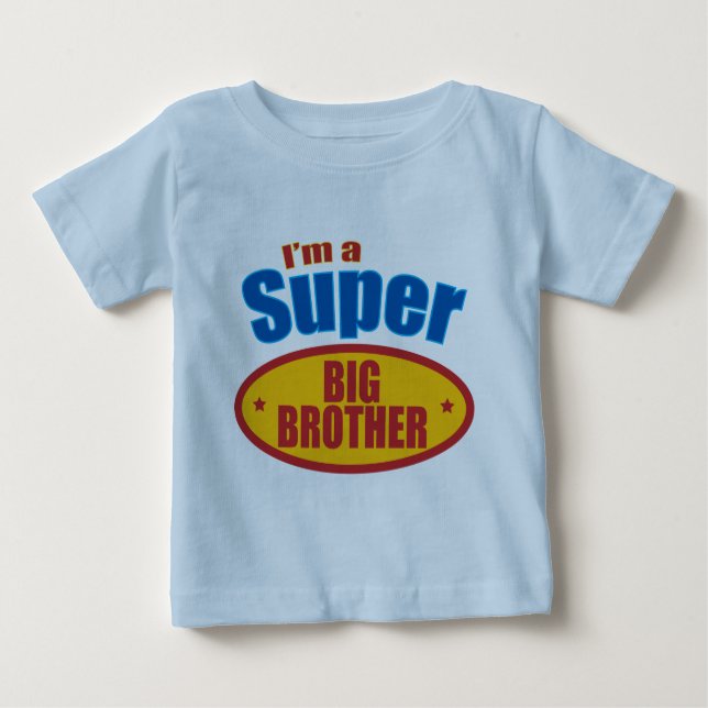 T-shirt Pour Bébé Je suis un super grand frère (Devant)