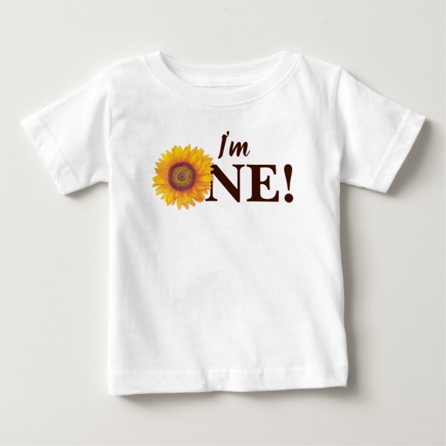 T-shirt Pour Bébé Je suis un ! Tournesol Premier anniversaire T-shir (Devant)