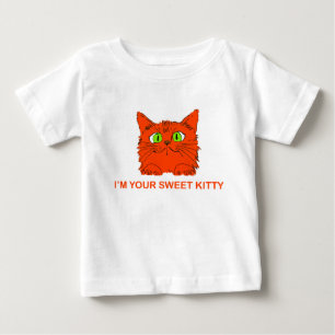 T-shirt Pour Bébé Je suis votre douce minette - Chat rouge par l'art