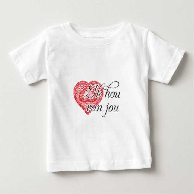 T-shirt Pour Bébé Je t'aime dans le Néerlandais - Ik hou van jou (Devant)