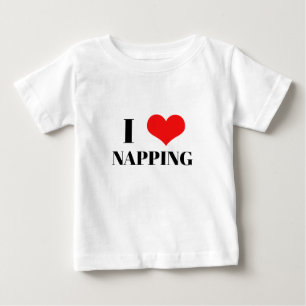 T-shirt Pour Bébé Je T'aime Faire La Sieste Coeur Rouge Saint-Valent