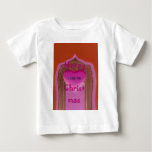 T-shirt Pour Bébé Je t'aime Joyeux Coeur de Noël