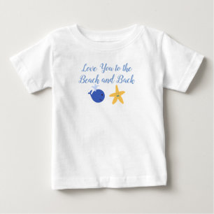 T-shirt Pour Bébé Je t'aime jusqu'à la plage et retour