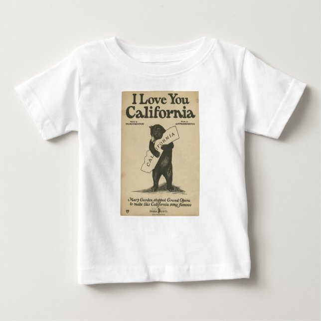 T-shirt Pour Bébé Je t'aime la chemise de l'enfant de la Californie (Devant)