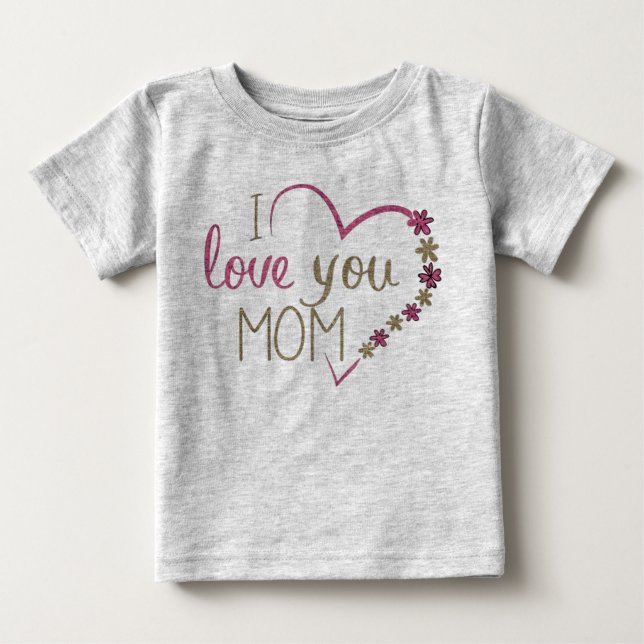 T-shirt Pour Bébé Je t'aime maman bébé T-shirt (Devant)
