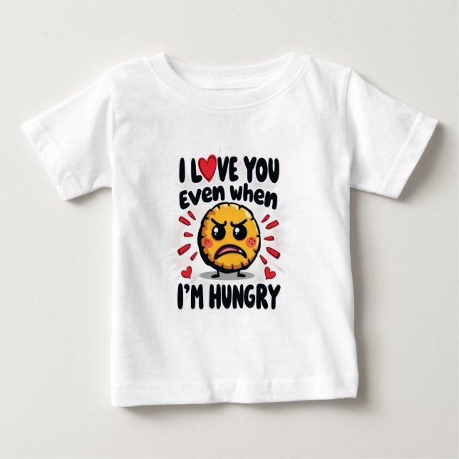 T-shirt Pour Bébé Je t'aime même quand j'ai faim (Devant)