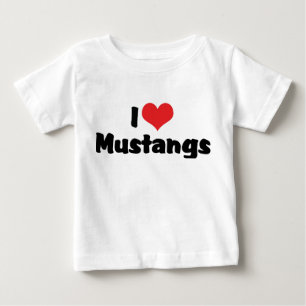 T-shirt Pour Bébé Je T'aime Mustangs au Coeur - Amoureux des Chevaux