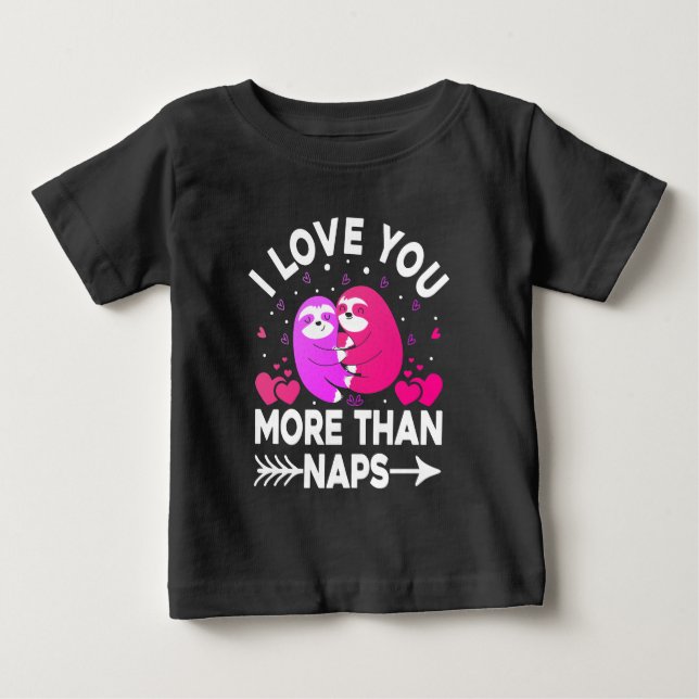 T-shirt Pour Bébé Je t'aime plus que des fentes roses et violettes (Devant)