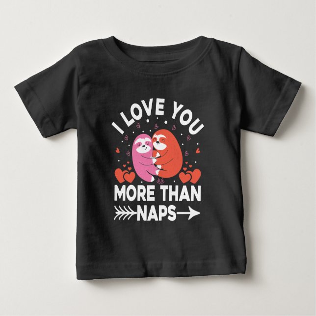 T-shirt Pour Bébé Je T'Aime Plus Que Des Siestes (Devant)