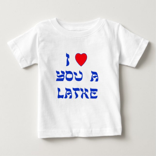 T-shirt Pour Bébé Je t'aime un Latke (Devant)