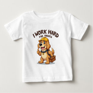 T-shirt Pour Bébé Je travaille dur pour les traitements Drôle Golden