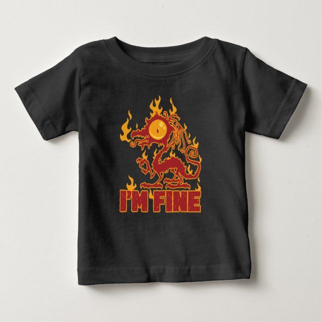 T-shirt Pour Bébé Je vais bien brûler le dragon (Devant)