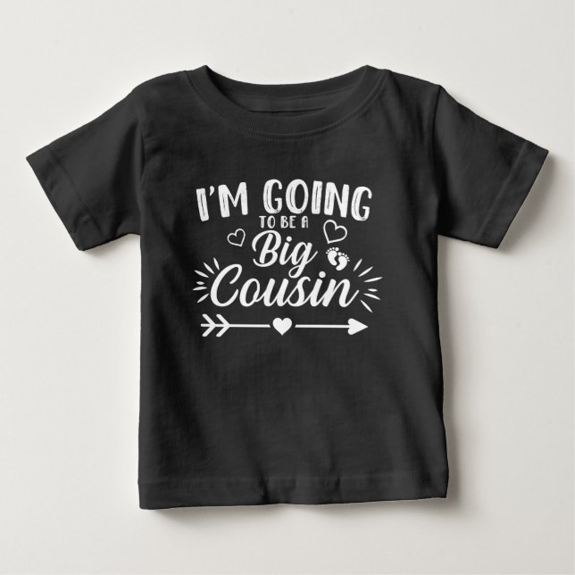 T-shirt Pour Bébé Je vais être un grand cousin (Devant)