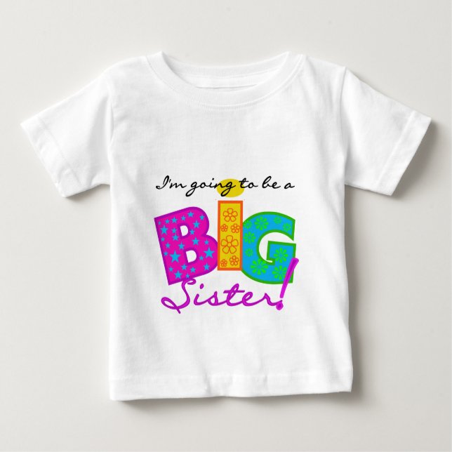 T-shirt Pour Bébé Je vais être une grande soeur (Devant)