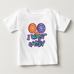 T-shirt Pour Bébé Je Veux Du Bonbon