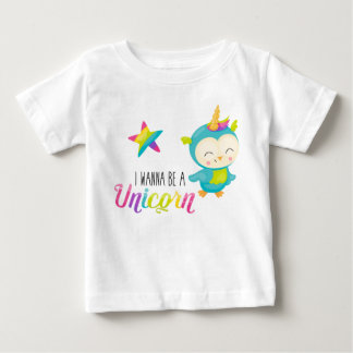 T-shirt Pour Bébé Je veux être une Unicorne (Bird) chemise rouillée
