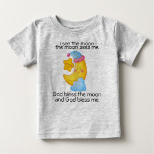 T-shirt Pour Bébé Je Vois Lune Baby Nighttime Creeper