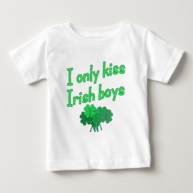 T-shirt Pour Bébé J'Embrasse Uniquement Des Irlandais (Devant)
