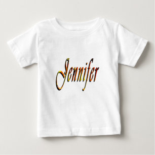 T-shirt Pour Bébé "Jennifer" Floral Création de prénom Jennifer,