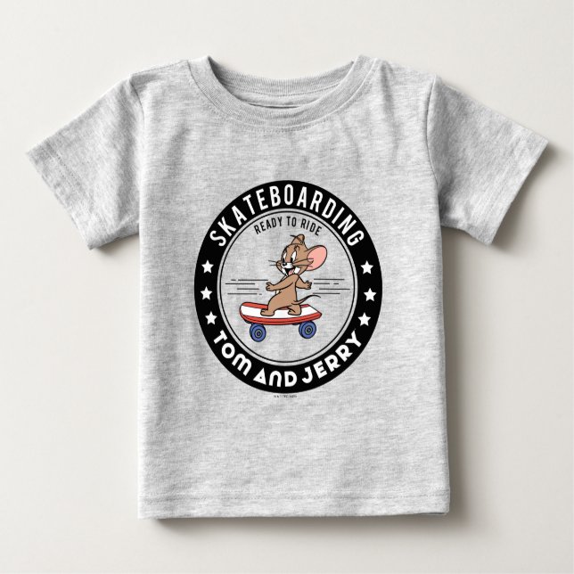 T-shirt Pour Bébé Jerry Skateboard - Prêt À Faire Du Ride (Devant)