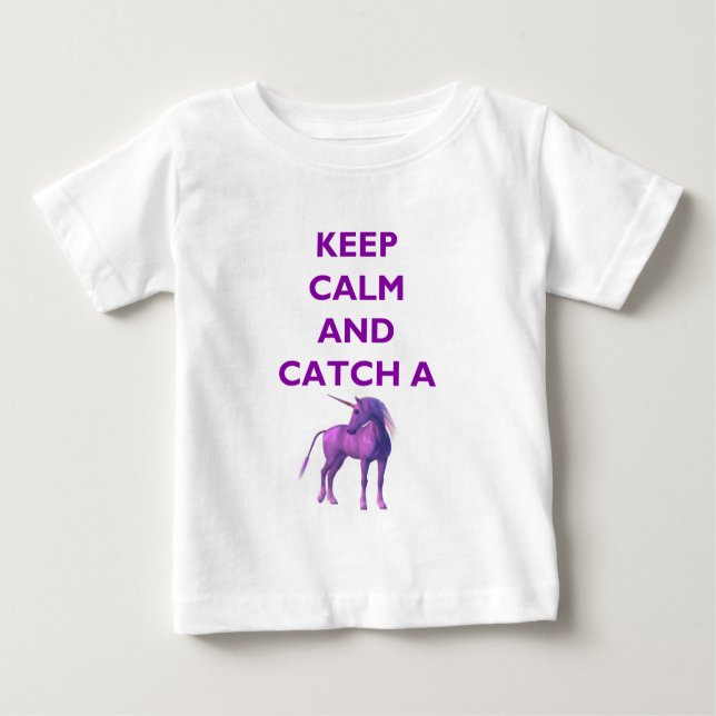 T-Shirt pour bébé jersey fin, unicorne violette, c (Devant)