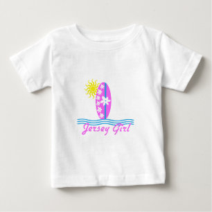 T-shirt Pour Bébé Jersey Girl Bodysuit Pink Surfboard W/Sun