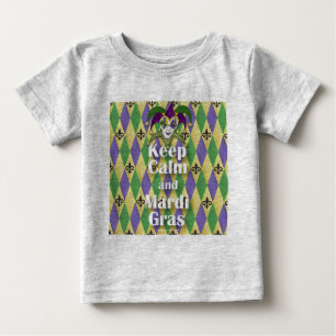 T-shirt Pour Bébé Jester Mask Keep Calm and Mardi Gras