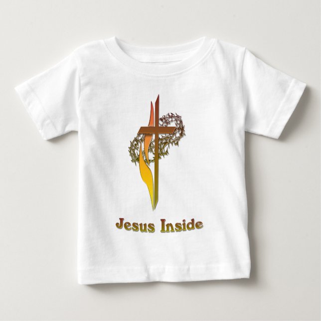 T-shirt Pour Bébé Jésus à l'intérieur (Devant)