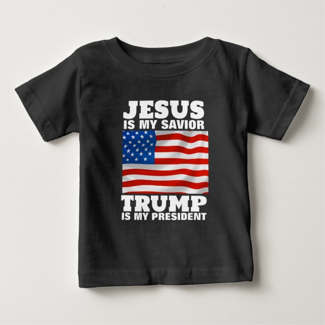 T-SHIRT POUR BÉBÉ JÉSUS EST MON SAUVEUR TRUMP EST MON PRÉSIDENT TODD (Devant)