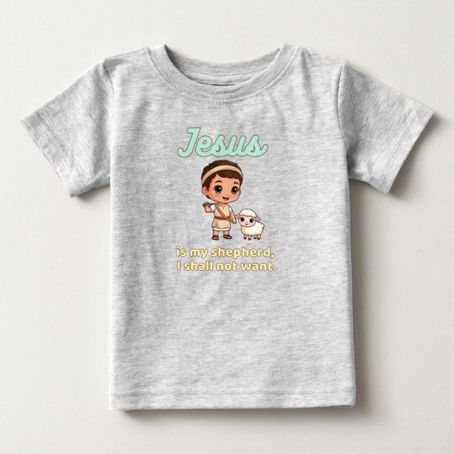 T-shirt Pour Bébé Jesus is my shepherd  (Devant)