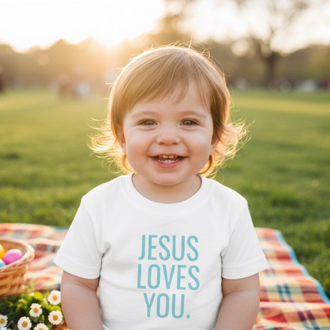 T-shirt Pour Bébé Jesus Loves You | Christian Toddler  (Créateur téléchargé)