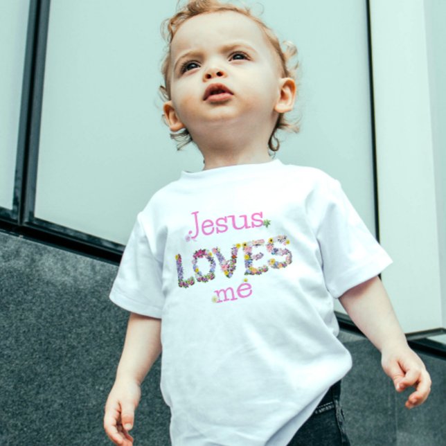T-shirt Pour Bébé Jésus m'aime (Jesus loves me baby T-Shirt)