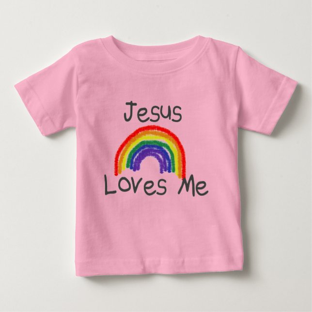 T-shirt Pour Bébé Jésus m'aime (Devant)
