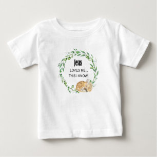 T-shirt Pour Bébé Jésus m'aime ça je sais