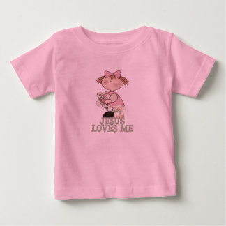 T-shirt Pour Bébé Jésus m'aime fille