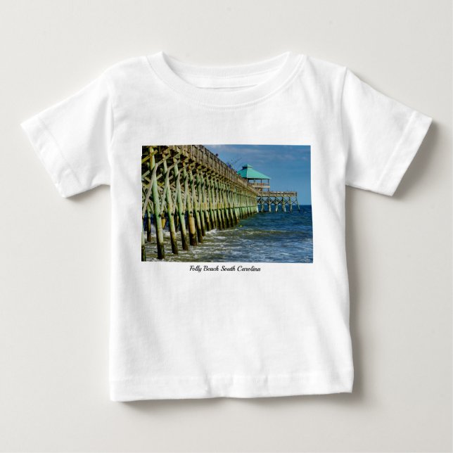 T-shirt Pour Bébé Jetée de pêche T-shirt bébé (Devant)