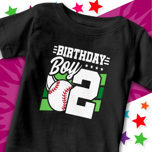 T-shirt Pour Bébé Jeu de baseball 2 ans Thème 2ème anniversaire Garç (Créateur téléchargé)