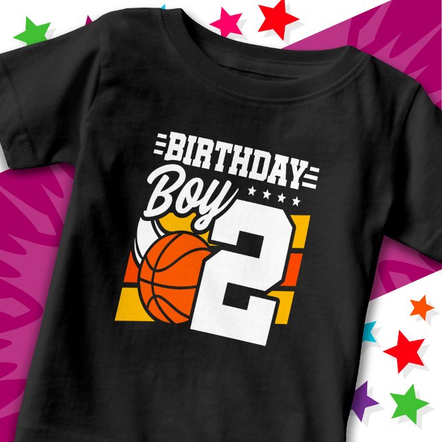 T-shirt Pour Bébé Jeu de basket-ball 2 ans Thème 2ème anniversaire G (Créateur téléchargé)