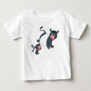 T-shirt Pour Bébé Jeu du T-shirt ceinturé de bébé de vache et de