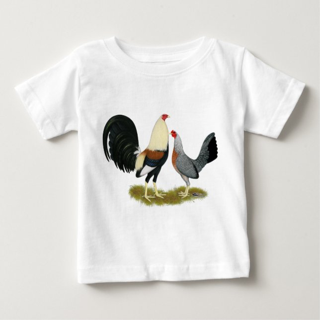 T-shirt Pour Bébé Jeu gris Paire (Devant)