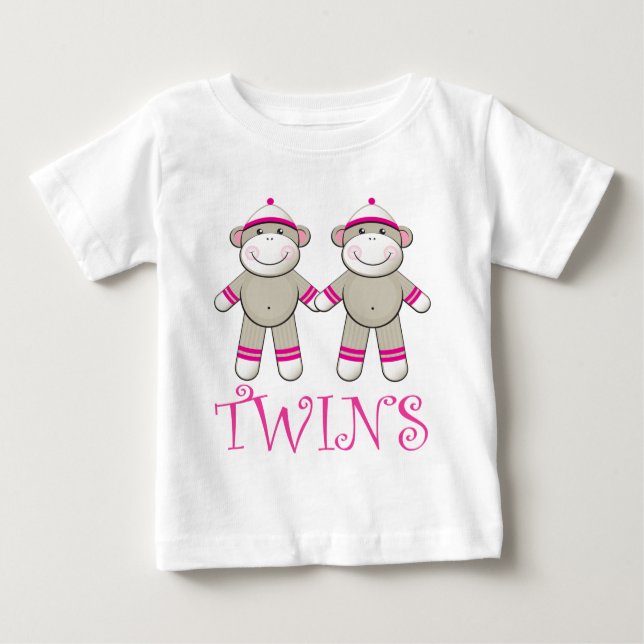 T-shirt Pour Bébé Jeune fille jumelle (Devant)