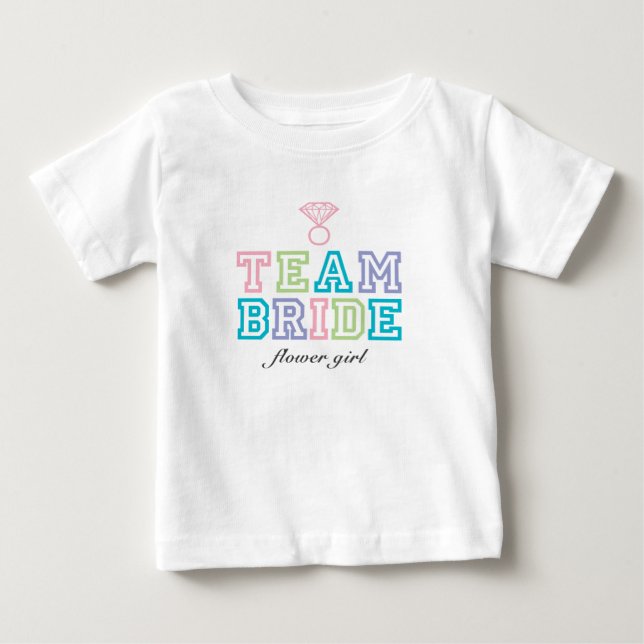 T-shirt Pour Bébé Jeune mariée d'équipe - bague à diamant (Devant)