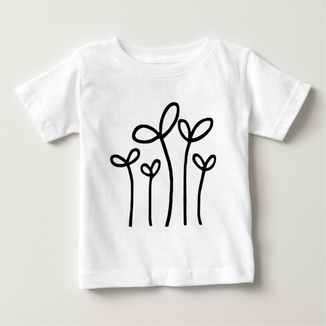 T-shirt Pour Bébé Jeunes pousses - Noir (Devant)